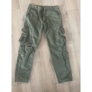 Unbranded Army Green Cotton Multi-Pocket Tactical Utility Cargo Pants Sz 30 EUC